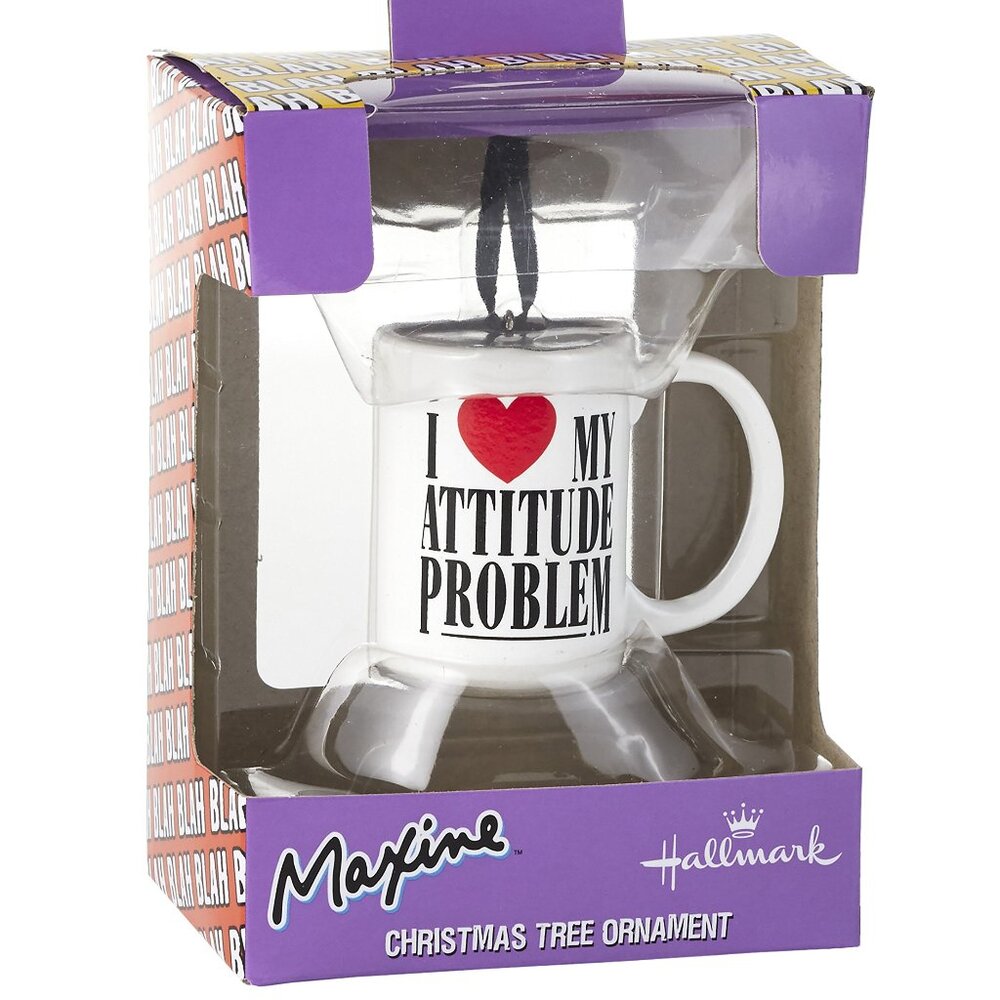 New! I Love My Attitude Problem Coffee Mug Hallmark Christmas Ornament 2015